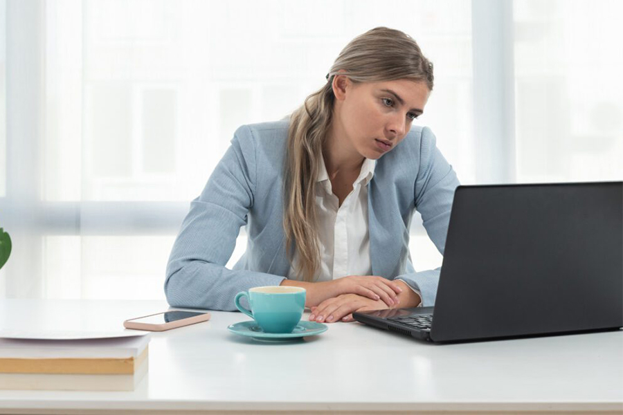 girl on a laptop